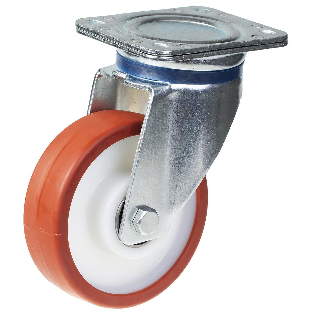 800 series 150mm swivel top plate 135x110mm castor with polyurethane on nylon centre ball bearing wheel 600kg