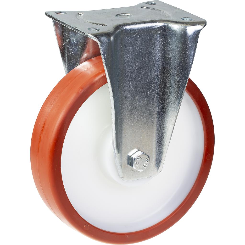 800 series 200mm fixed top plate 135x114mm castor with polyurethane on nylon centre ball bearing wheel 750kg