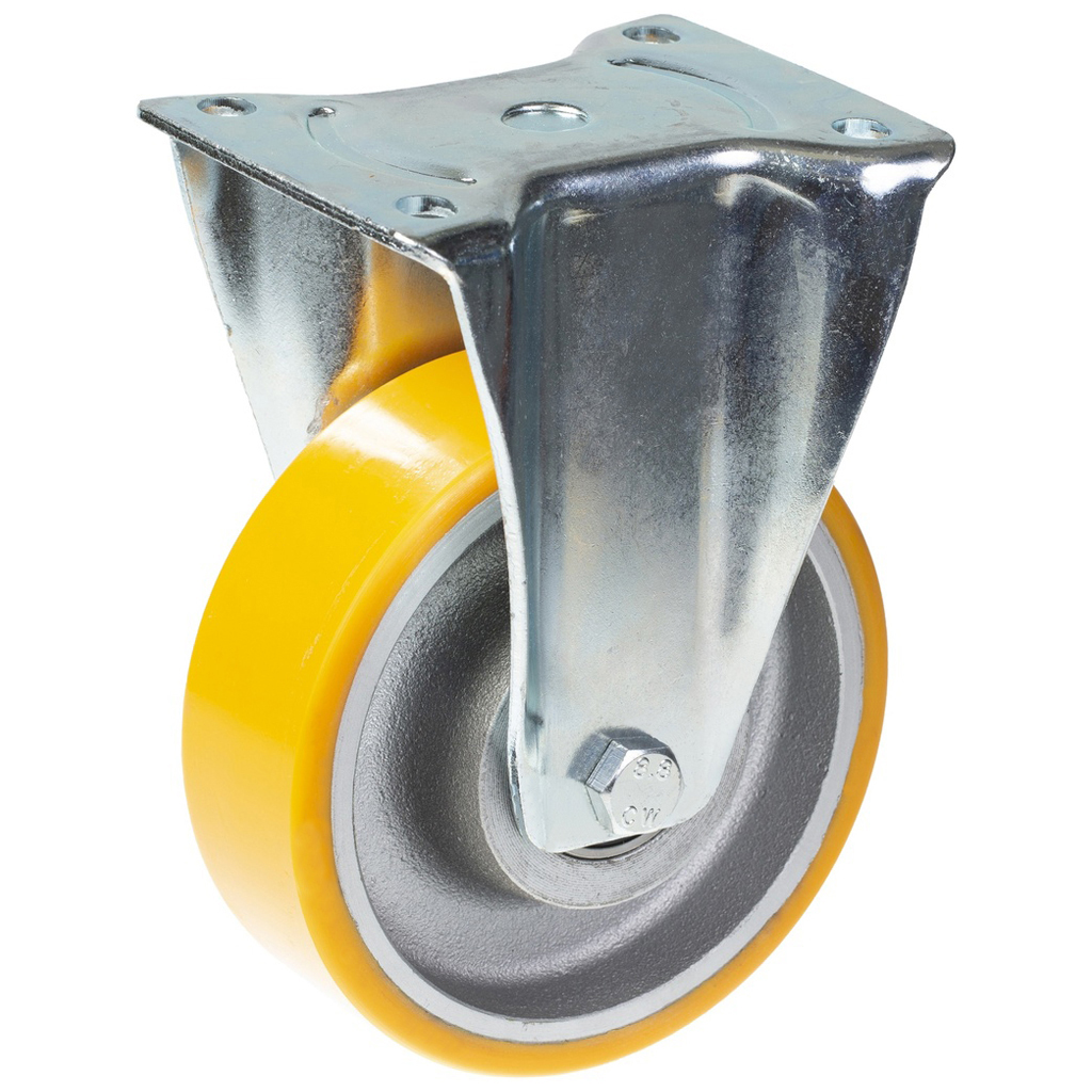 800 series 150mm fixed top plate 135x114mm castor with polyurethane on cast iron centre ball bearing wheel 800kg