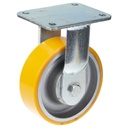 1500 series 150mm fixed top plate 135x110mm castor with polyurethane on cast iron centre ball bearing wheel 800kg