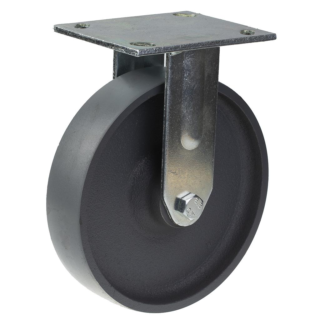 500 series 200mm fixed top plate 140x110mm castor with cast iron roller bearing wheel 500kg