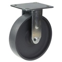 500 series 200mm fixed top plate 140x110mm castor with cast iron roller bearing wheel 500kg