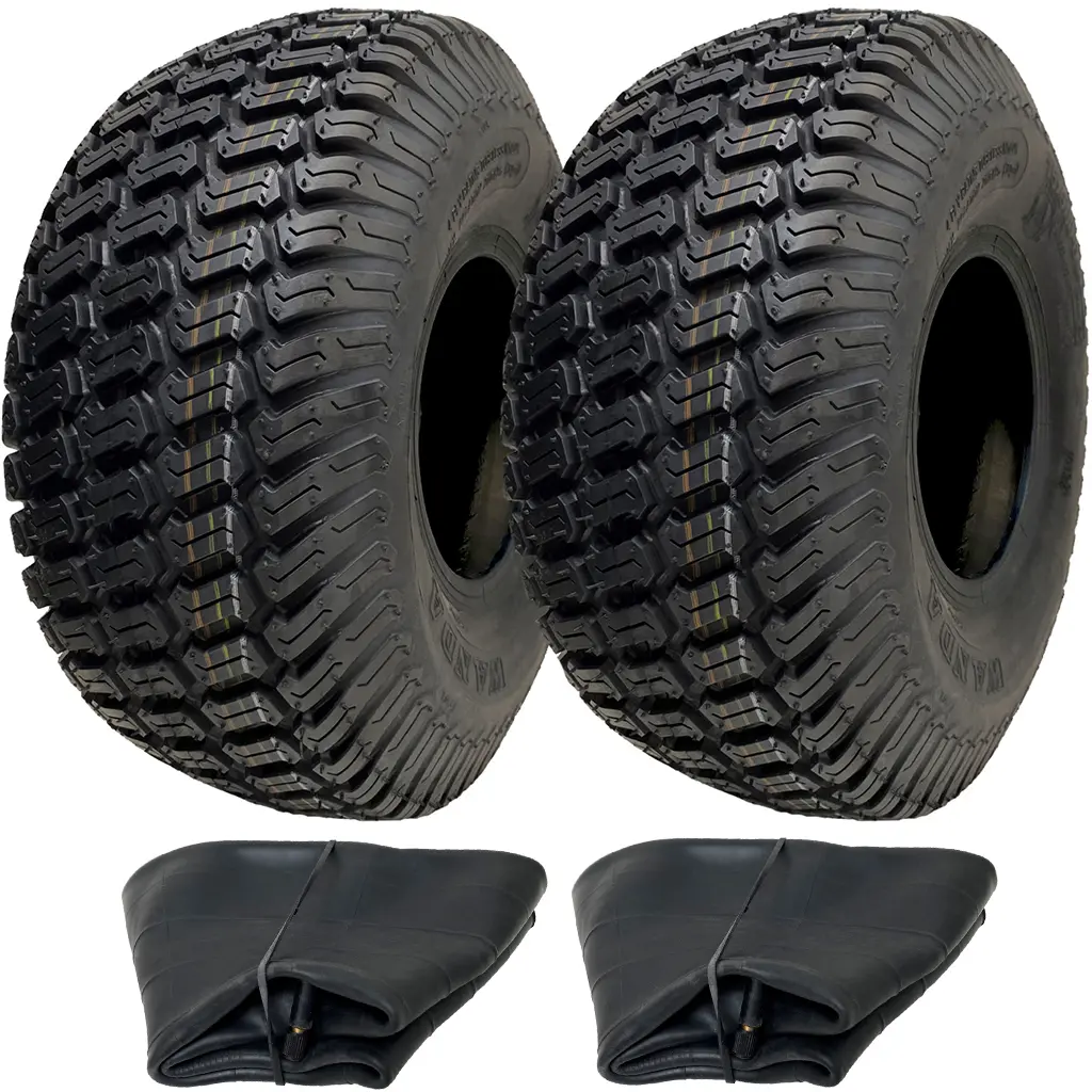 Set of 2 - 15x6.00-6 4pr Wanda P332 grass tyre TL & 15x6.00-6 TR13 Tube