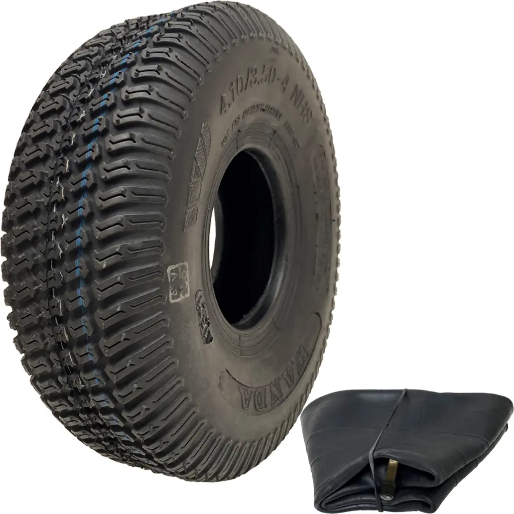 Set of 1 - 4.10/3.50-4 4ply Wanda P332 Grass tyre TL & 4.10/3.50-4 / 4.00-4 / 11x4.00-4 TR87 Tube