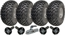 Set of 4 - 22x11.00-8 4ply P334 UTILITY on 4/100 RIM & Hub & Stub axle 4/100 M12stud 40x40 High speed (waterproof) with a SPP 3000kg cast coupling