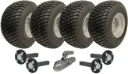 Set of 4 - 18x8.50-8 4ply Wanda P332 on 4/100 & Hub & Stub axle 4/100 M12 wheel bolt 35x35mm Hi speed with a SPP 3000kg cast coupling
