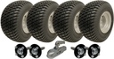 Set of 4 - 18x8.50-8 4ply Wanda P332 on 4/100 & Hub & Stub axle 4/100 M12 wheel bolt 35x35mm Hi speed with a SPP 3000kg cast coupling
