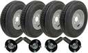 Set of 4 - 4.00-8 6ply P811 Trailer Wheel 4/100mm & Hubs & Stubs Axle 4/100 M12 wheel bolts 35x35mm Hi speed