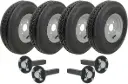 Set of 4 - 4.00-8 6ply P811 Trailer Wheel 4/100mm & Hubs & Stubs Axle 4/100 M12 wheel bolts 35x35mm Hi speed