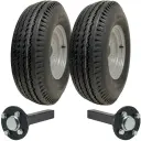 5.00-10 Trailer Kit 4ply WANDA P802 TRAILER WHEEL 4/100 & Hub & Stub axle 4/100 M12 wheel bolt 35x35mm No Hitch
