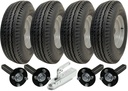 Set of 2 - 5.00-10 4ply WANDA P802 TRAILER WHEEL 4/100 & Hub & Stub axle 4/100 M12 wheel bolt  35x35mm Hi speed SPP 750kg Pressed hitch
