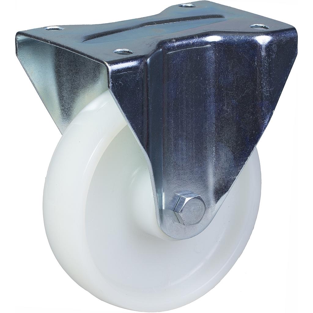L410 200mm fixed top plate 146x107mm castor with nylon roller bearing wheel 350kg