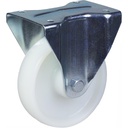 L410 200mm fixed top plate 146x107mm castor with nylon roller bearing wheel 350kg