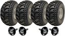 Set of 4 - 22x11.00-8 P308 ATV tyre on 4/100mm Rim & hub & stub axle 4/100 M12 35x35mm