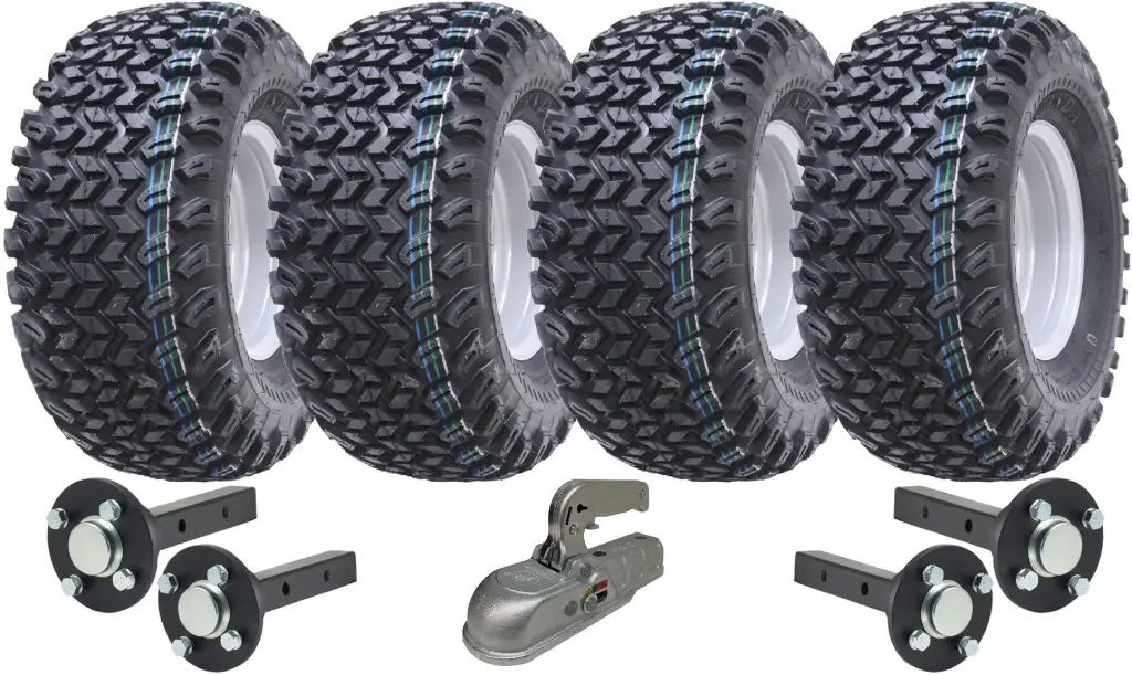 22x11-10 twin axle ATV trailer kit Quad wheels hub & stub cast hitch 1800kgs