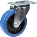 300 series 160mm swivel top plate 140x110mm castor with blue elastic rubber on nylon centre ball bearing wheel 350kg