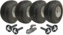Kit of 4 - 20x10.00-8 4ply P332 GRASS on 4/100 & Hub & Stub axle 4/100 M12stud 40x40 High speed (waterproof) &  SPP 3000kg cast coupling