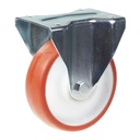 L410 200mm fixed top plate 146x107mm castor with polyurethane on nylon centre plain bearing wheel 350kg