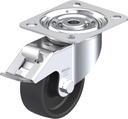 LI series 80mm swivel/brake top plate 100x85mm castor with heat resistant thermoplastic plain bearing wheel 100kg