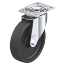 LI-POHI 200G, 200mm swivel top plate 140x110mm castor with heat resistant thermoplastic plain bearing wheel 350kg.