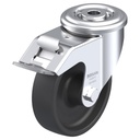 LIR-POHI 100G-FI, 100mm swivel/brake bolt hole 13mm castor with heat resistant thermoplastic plain bearing wheel 120kg.