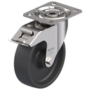 LIX series 125mm stainless steel swivel/brake top plate 100x85mm castor with heat resistant thermoplastic (-25°C - +250°C) plain bearing wheel 150kg