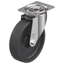 LIX series 200mm stainless steel swivel top plate 140x110mm castor with heat resistant thermoplastic plain bearing wheel 350kg