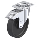 LI-POHI 200G-FI, 200mm swivel/brake top plate 140x110mm castor with heat resistant thermoplastic plain bearing wheel 350kg.