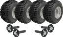 Set of 4 - 18x9.50-8 4ply P322 KNOBBY WHEEL 4/100 & Hub & Stub axle 4/100 M12 wheel bolt  35x35mm