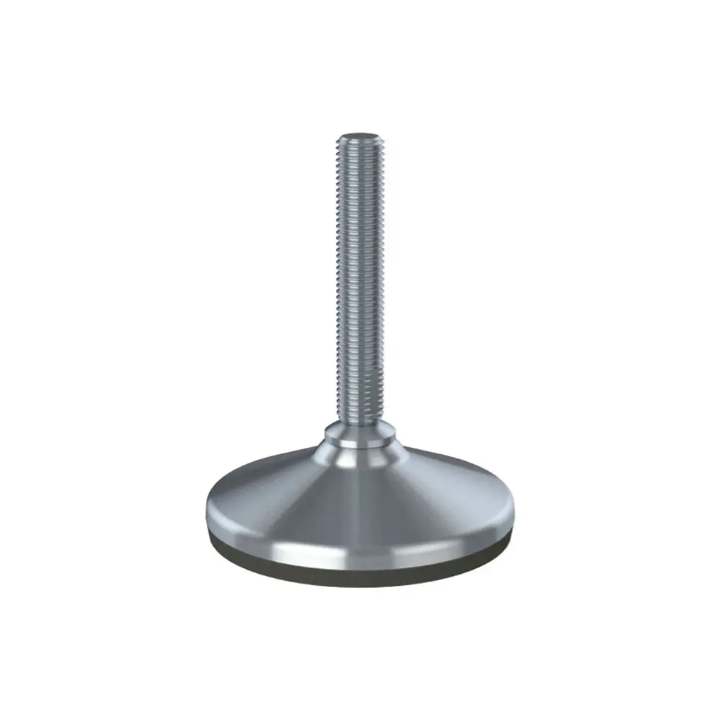 M16x100 Stainless levelling foot 105mm stainless base with anti-vibration rubber pad 2200kg AISI 304/A2