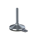 M16x100 Stainless levelling foot 105mm stainless base with anti-vibration rubber pad with mounting hole 2200kg AISI 304/A2