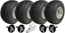 Set of 4 - 18x9.50-8 4ply P322 KNOBBY WHEEL 4/100 & Hub & Stub axle 4/100 M12 wheel bolt  35x35mm & SPP 750kg Pressed hitch
