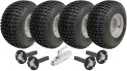 Set of 4 - 18x9.50-8 4ply P322 KNOBBY WHEEL 4/100 & Hub & Stub axle 4/100 M12 wheel bolt  35x35mm & SPP 750kg Pressed hitch