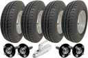 Set of 4 - 145x10 Wanda WR068 TRAILER WHEEL 4/100mm & Hub & Stub axle 4/100 M12 wheel bolt 35x35mm Hi speed & 750kg Pressed hitch