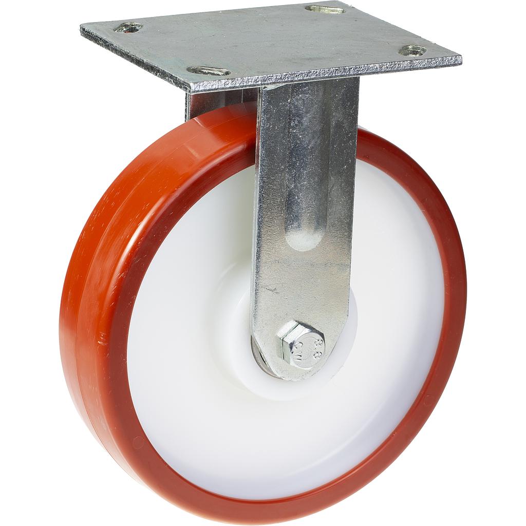 500 series 125mm fixed top plate 140x110mm castor with polyurethane on nylon centre ball bearing wheel 500kg