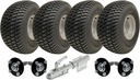 Set of 4 - 20x10.00-8 4ply P332 GRASS on 4/100 & Hub & Stub axle 4/100 M12stud  40x40 High speed (waterproof) & SPP Swivel hitch 1700kg (off-road use)