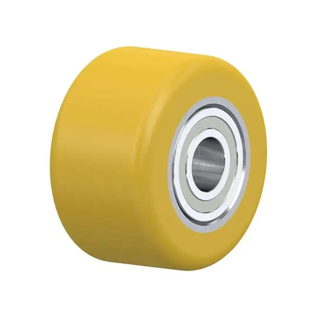 VSTH 60/15K Wheel series 60x35mm yellow Extrathane® polyurethane on steel centre 15mm bore hub length 35mm ball bearing 200kg