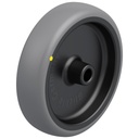 TPA 127/12G-ELS 125mm electrically conductive grey thermoplastic rubber on polypropylene centre 12mm bore hub length 45mm plain bearing 80kg