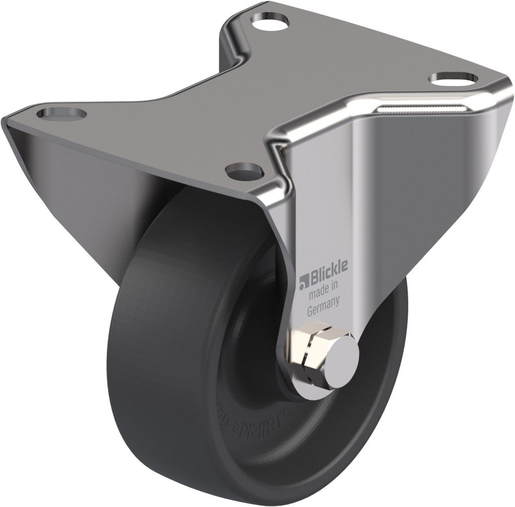 LIX series 80mm stainless steel fixed top plate 100x85mm castor with heat resistant thermoplastic (-25°C - +250°C) plain bearing wheel 100kg
