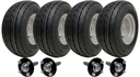 Kit of 4 - 20.5x8.00-10 4ply TRAILER WHEEL 4/100 & Hub & Stub axle 4/100 M12 wheel bolt  35x35mm Hi speed