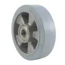 ALEV 160/20K-SG-AS Wheel series 160mm antistatic grey elastic rubber on aluminium centre 20mm bore hub length 60mm ball bearings 350kg