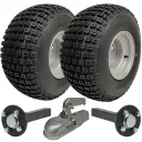 ATV Trailer Kit, 18x9.50-8 4pr P322 Knobby tyre, Hub/stub axle 35x35mm, cast hitch, 204kg load capacity