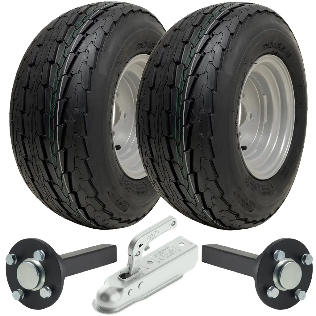 20.5x8.0-10 4ply trailer kit, 35x35 4/100, SPP pressed steel hitch