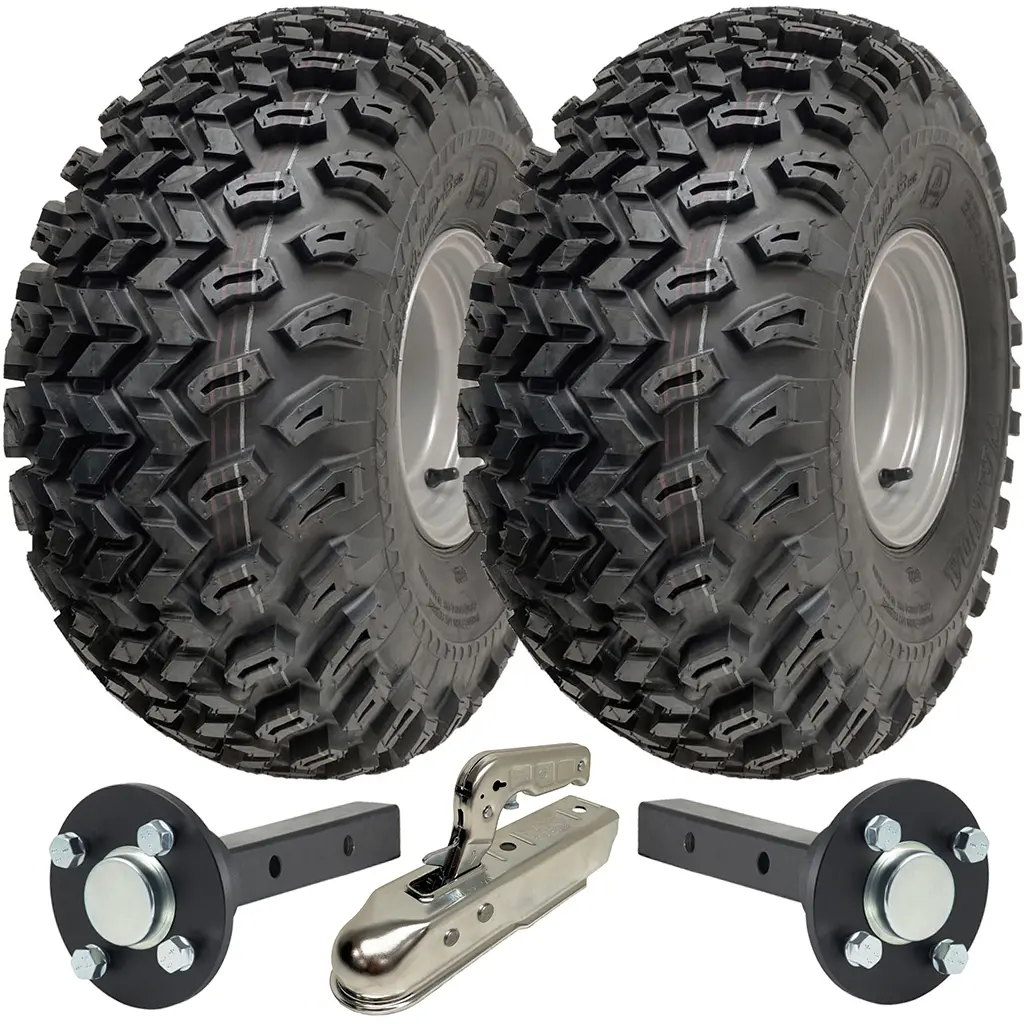 ATV Trailer Kit, 22x11.00-8 4pr P334 Utility tyre, Hub/stub axle 40x40mm, pressed hitch, 900kg load capacity