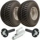 ATV Trailer Kit, 18x9.50-8 6pr P332 Grass tyre, Hub/stub axle 35x35mm, pressed hitch, 1000kg load capacity