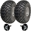 Set of 2 - 22x11.00-8 4pr Wanda P334 utility tyre E-marked TL on steel rim 4/100/60, 450kg load capacity on Hub & Stub axle 4/100 M12 wheel bolt 35x35mm