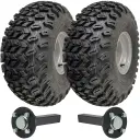 Set of 2 - 22x11.00-8 4pr Wanda P334 utility tyre E-marked TL on steel rim 4/100/60, 450kg load capacity on Hub & Stub axle 4/100 M12 wheel bolt 35x35mm
