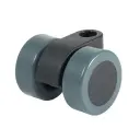 GRX30 Series 2x30mm black twin wheel castor with dark grey polyurethane tread on black nylon centre wheels, no fitting
