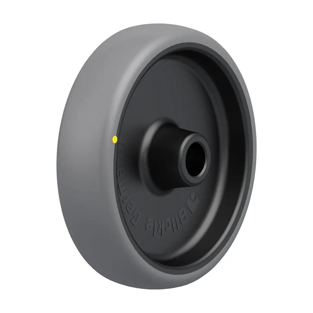 TPA 160/20G-ELS Wheel series 160mm electrically conductive grey thermoplastic rubber on polypropylene centre 20mm bore hub length 60mm plain bearing 130kg