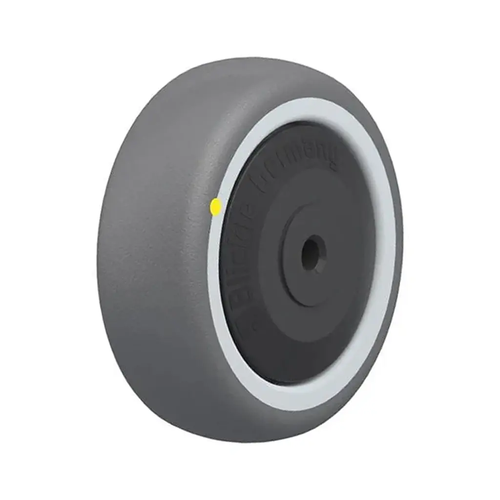 PATH 75/6KF-ELS Wheel series 75mm electrically conductive grey polyurethane on nylon centre 6mm bore hub length 31mm single ball bearing 65kg